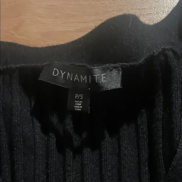 Dynamite Black Ribbed Button-Up - Picture 2 of 3